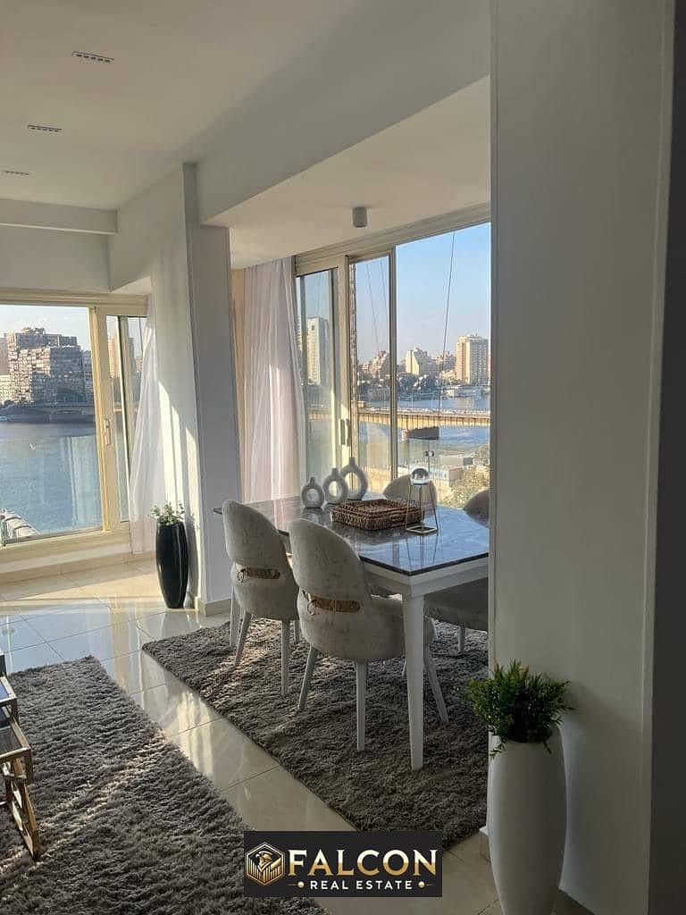 Apartment for sale on the Nile 80m with furnishings and air conditioners immediate receipt Reef du Nile Maadi prime location installments for 5 year 0