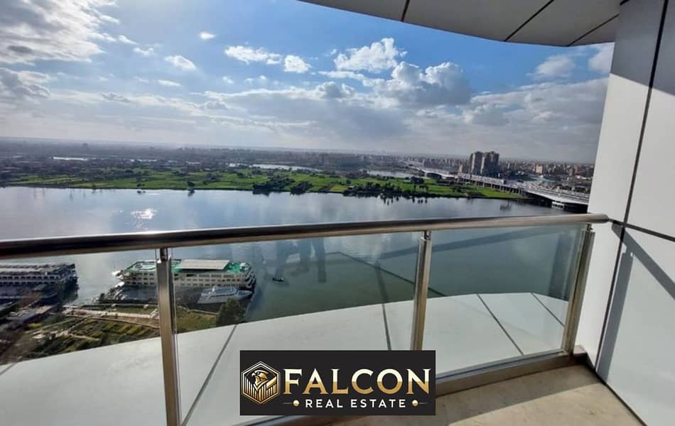 Fully air-conditioned apartment with an open view of the Nile Corniche,rady to move with interest-free payment facilities 0