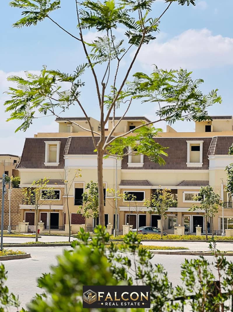 S villa town house for sale now in sarai, next to carft zone madienty , new cairo directly on amal axis ,discount cash 42% 0