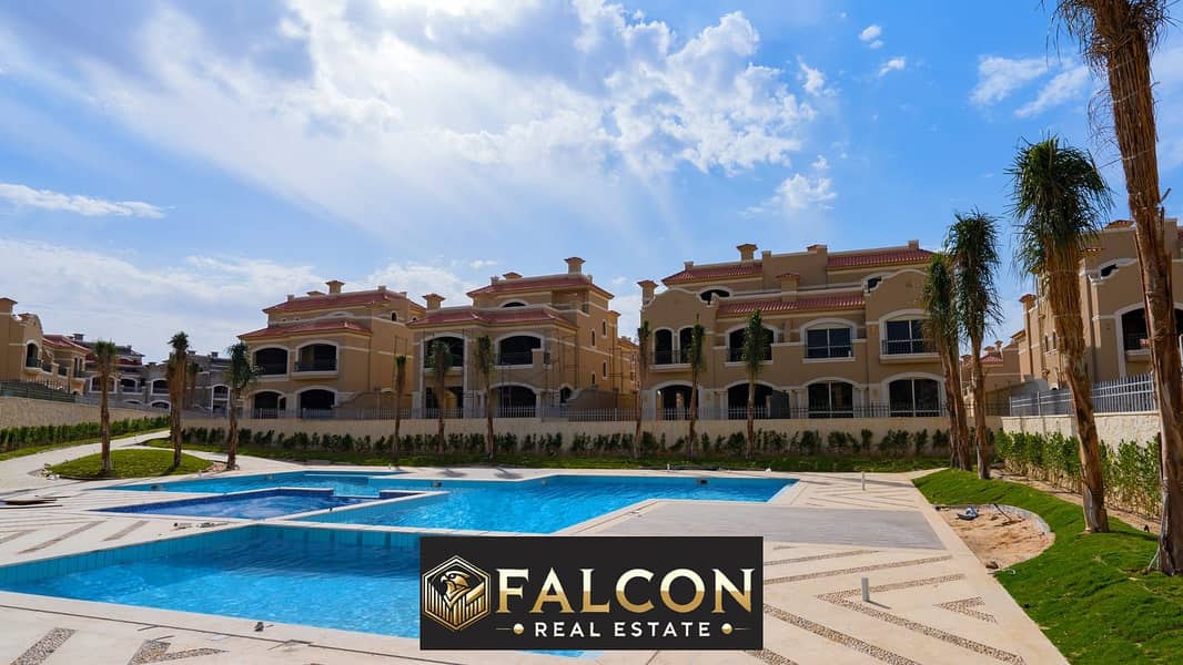 Ready to move  Corner townhouse villa with a Prime view on central park, in Al Shorouk, La Vista Patio Prime 0