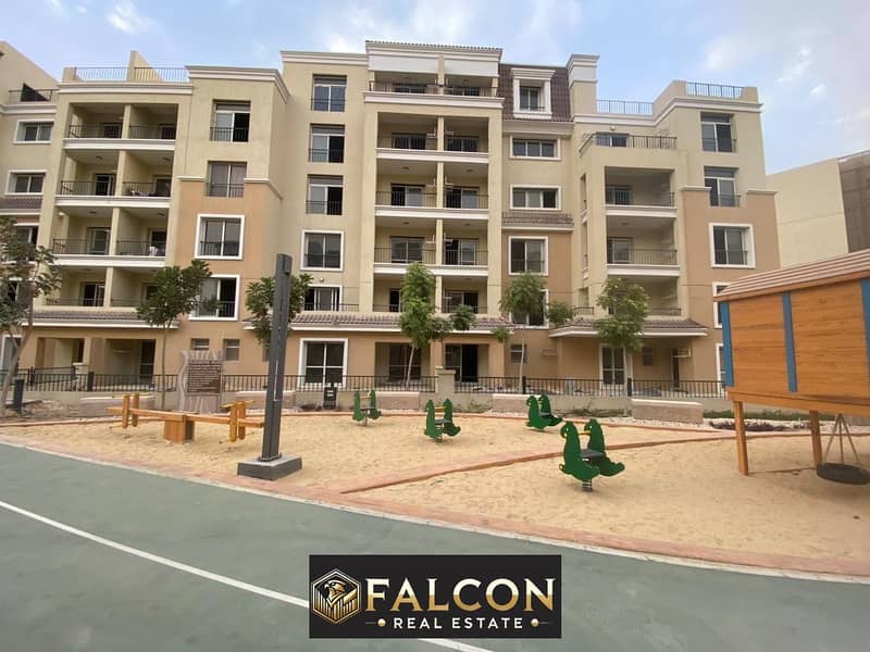 Ready to move apartment Corner View on a green area in Sarai S2 Compound in front of Madinaty 0