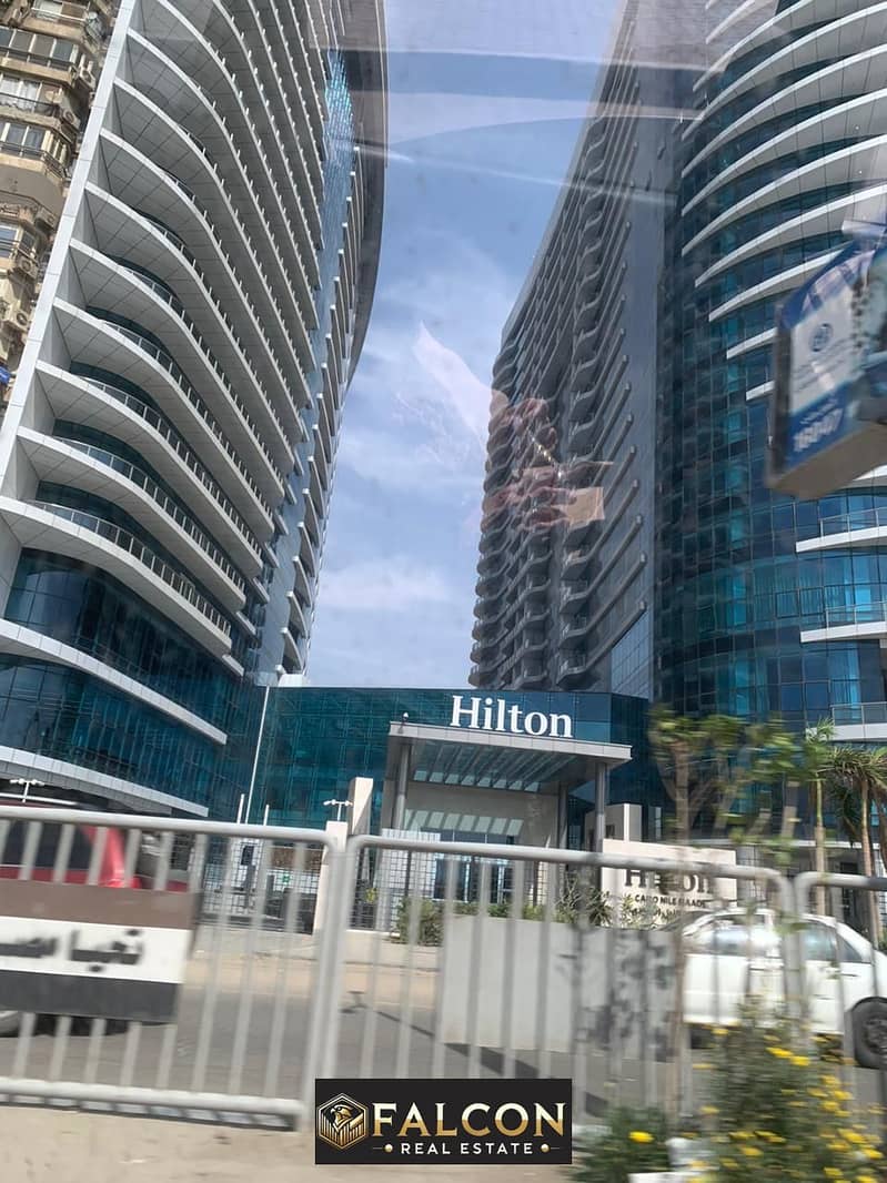 For sale, a hotel apartment in Hilton Towers, immediate receipt, fully finished, first row on the Nile, in installments over 4 years without interest. 0