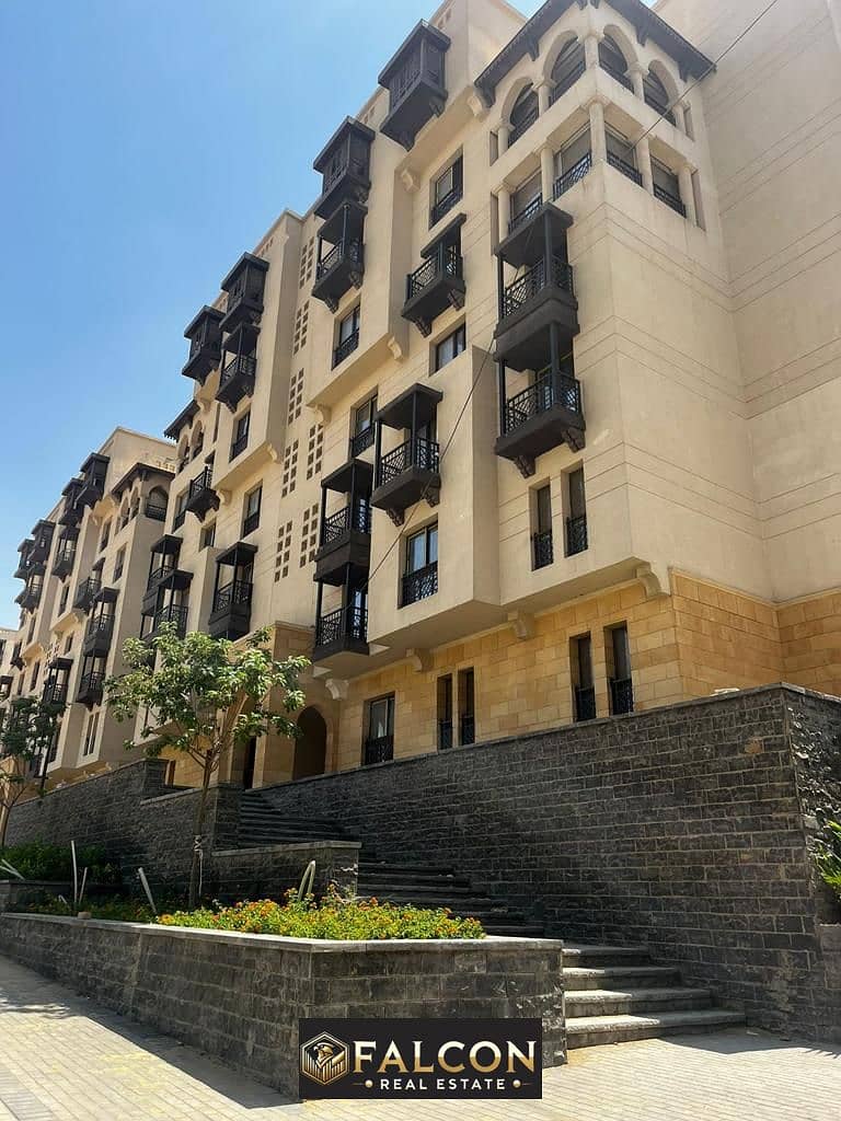 For sale, an apartment with immediate receipt in Al-Fustat Compound, in an excellent location in Old Egypt, with a 10% down payment and installments u 0