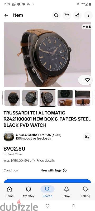 TRUSSARDI T01 AUTOMATIC  watch swiss madeساعة تروساردى سويسرى اوتوماتي 5