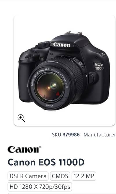 Camera Canon eos 1100d