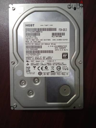 بحالة الجديد HDD 3TB HITACHI 7200RPM 6gb/S