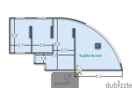 مكتب للايجار 199 م فلمنج - رخصة ادارى - دور اول