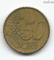 50 Euro Cent Of Year 2002