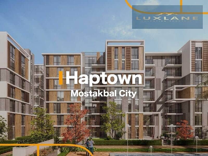 For sale, a 176 sqm apartment, ground floor area, with a 226 sqm garden, in HAP Town, Mostakbal City 0