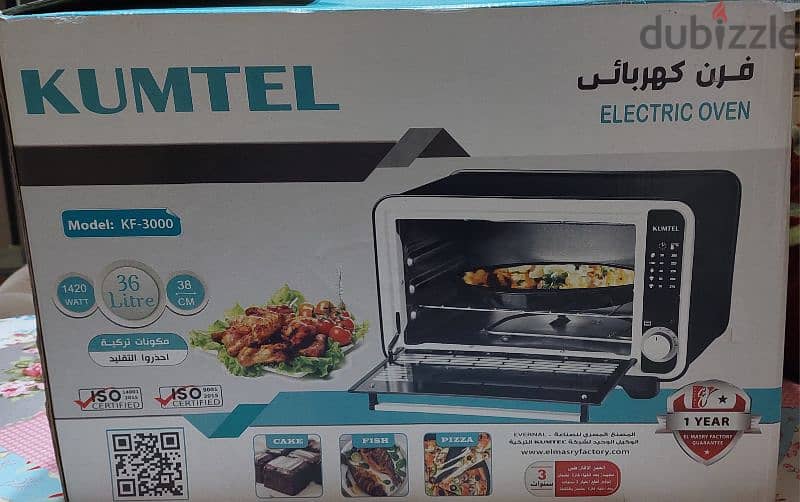 فرصة لا تعوض فرن كهربائي KUMTEL ١٤٢٠ وات ٣٦ لتر ب ١٢٠٠ جنيه فقط لا غير 0