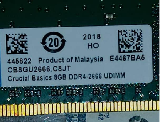 Crucial ddr4 8gb 2666Mhz 1