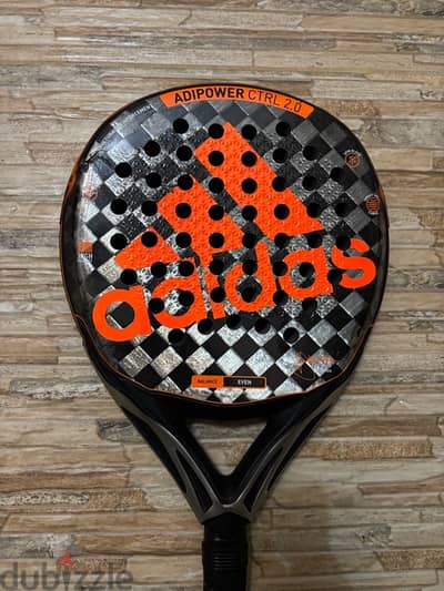 didas Adipower CTRL 2.0 Padel, Carbon, Orange, Singl