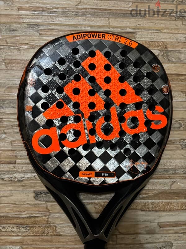 didas Adipower CTRL 2.0 Padel, Carbon, Orange, Singl 6