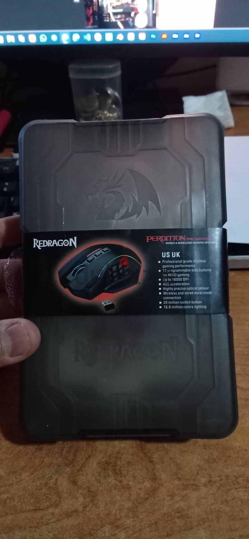 ماوس لاسلكي redragon m901 ب19زرار قابل لإعادة الشحن 3