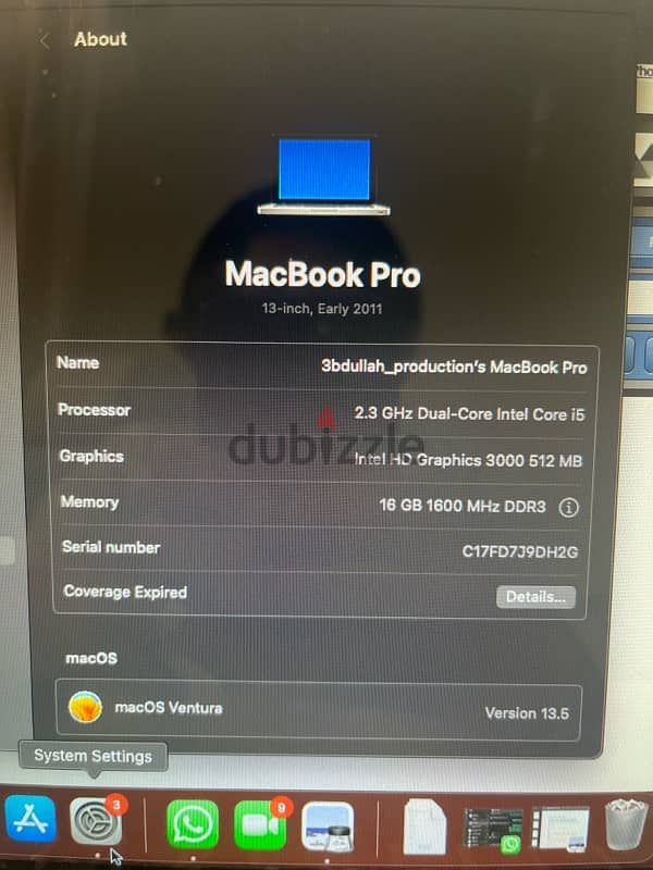 Apple MacBook Pro 13-Inch Early 2011 4