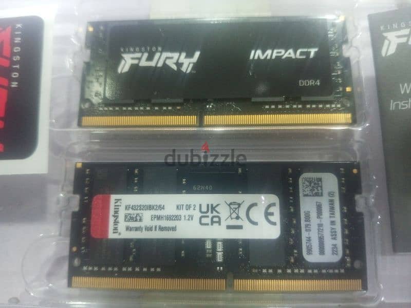 كيت رامات لاب ram ddr4 2×32 =64 giga hz 3200 2