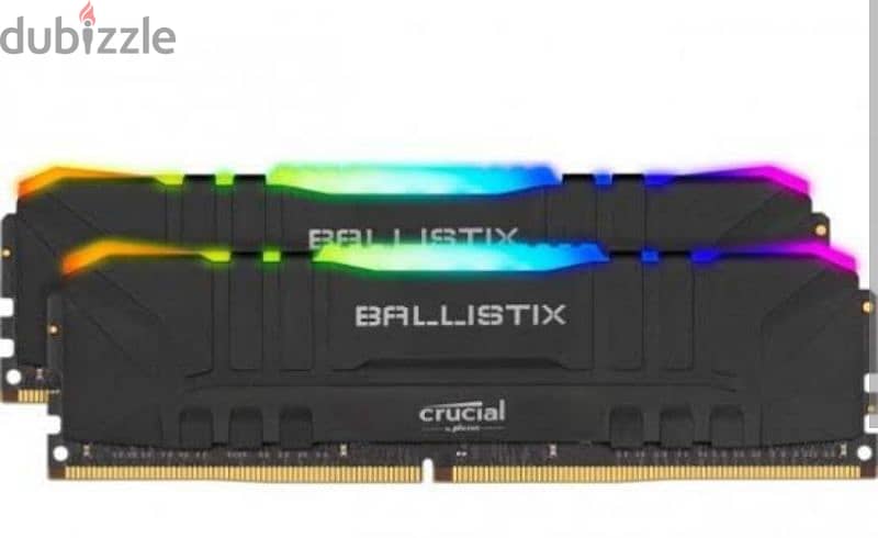 Crucial Ballistix RGB 16GB (2x8GB) 3200 Black Gaming Ram رامات 0