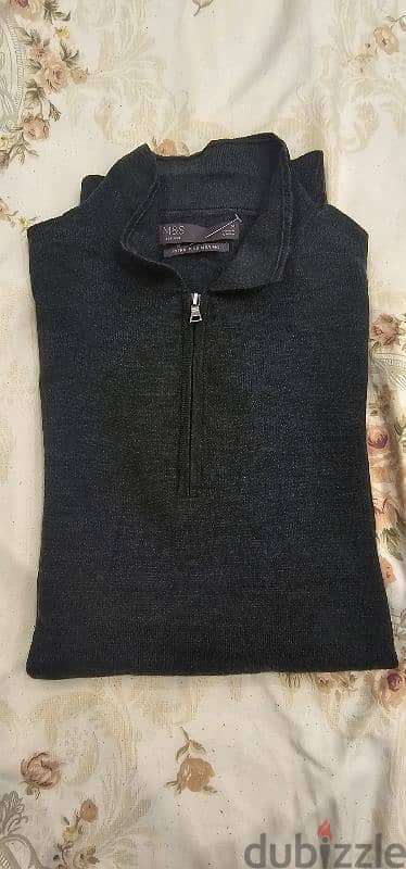 Marks and spencer new merino wool pollouver بلوفر ماركس اند سبنسر اصلي