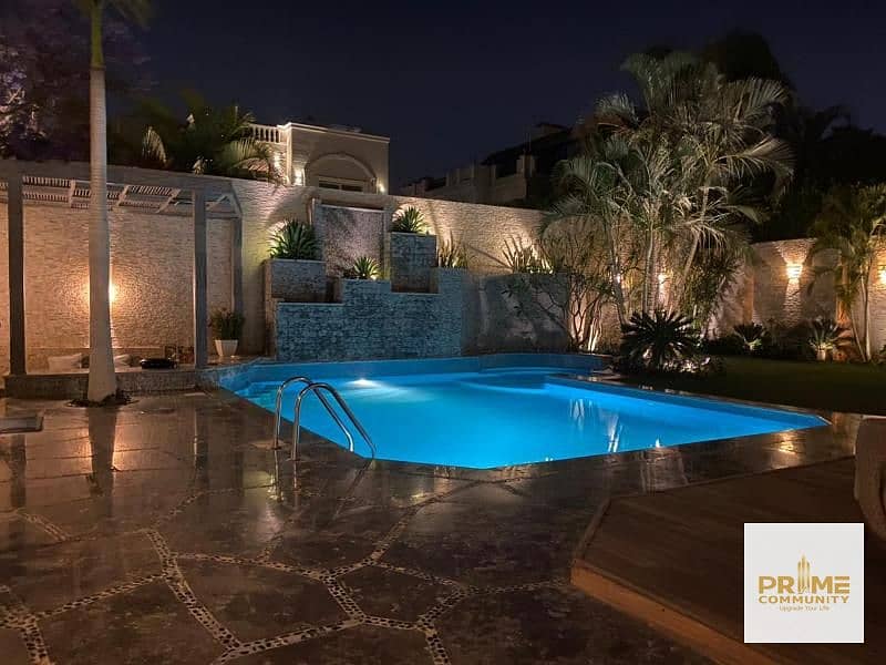 The most amazing fully finished villa 400 sqm with private pool for sale in Mena garden city 0