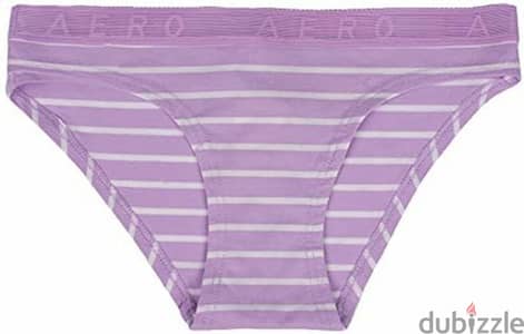 Aeropostale Striped Front Logo Elastic High Waist Panty for Women