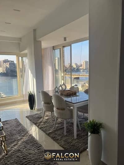 Panorama view of Nile a furnished apartment with ACs in installments Prime location on Maadi Corniche in Reve Du Nil Tower next to Hilton Maadi