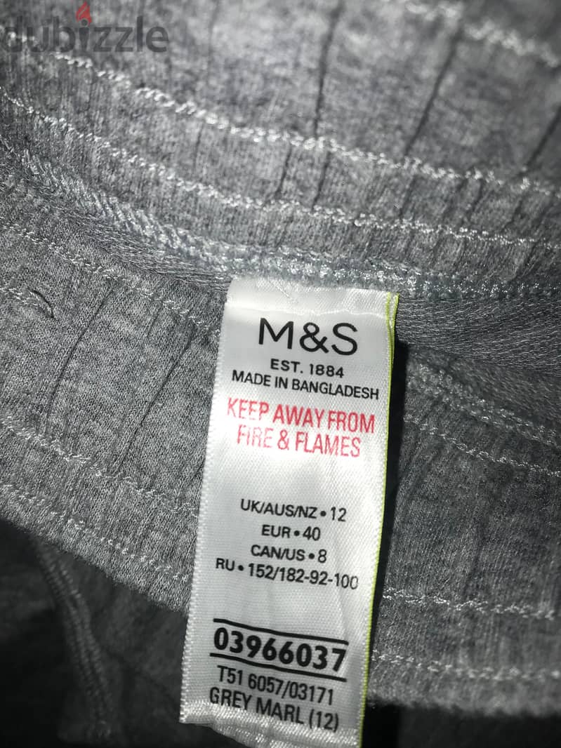 Marks & Spencer Soft Fabric Sweatpant ميلتون رمادي خفيف مارك و سبنسر 4