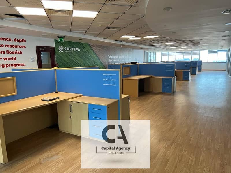 Administrative office for rent, 220 square meters, distinguished in the third sector - finished with air conditioners - Fifth Settlement 0