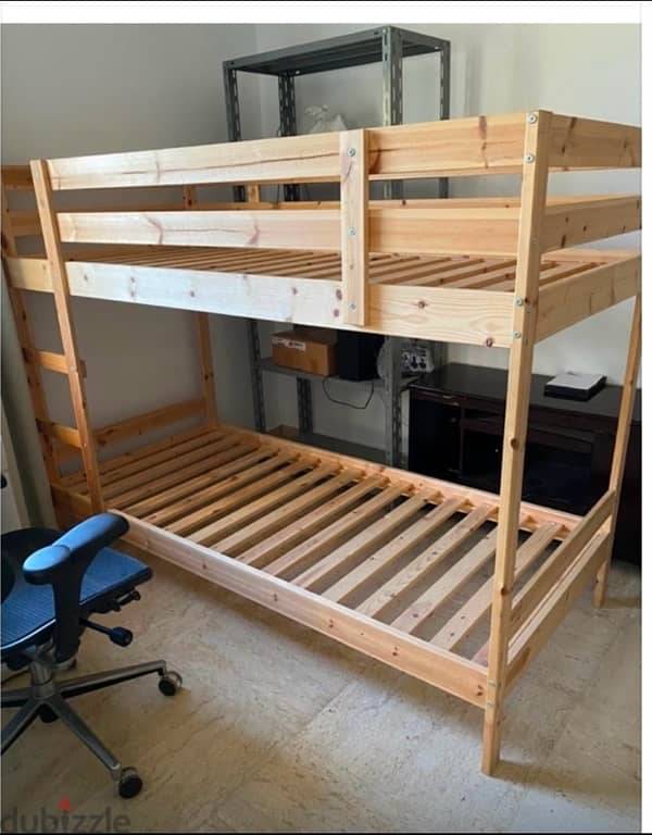 IKEA bunk bed frame سرير بطابقين خشب  من ايكيا 2