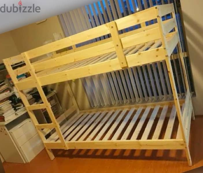 IKEA bunk bed frame سرير بطابقين خشب  من ايكيا 1