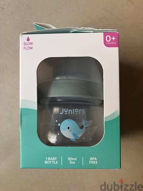 Juniors natural anti colic feeding bottle 0