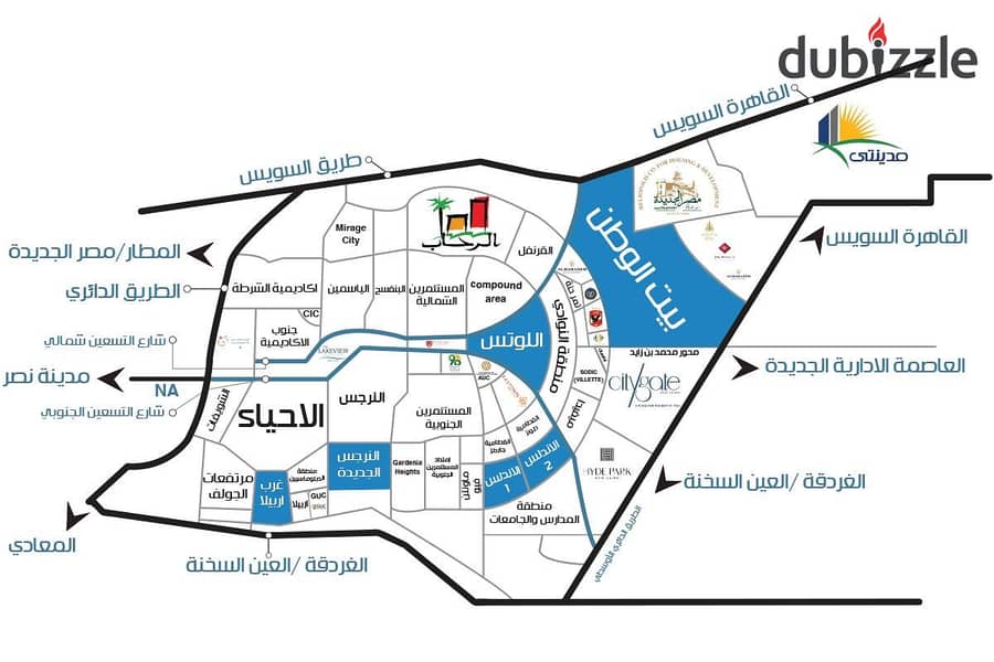 For sale, 2000 sqm land for an administrative commercial mall on the main street, Gamal Abdel Nasser axis, in the Fifth Settlement, with facilities. 0