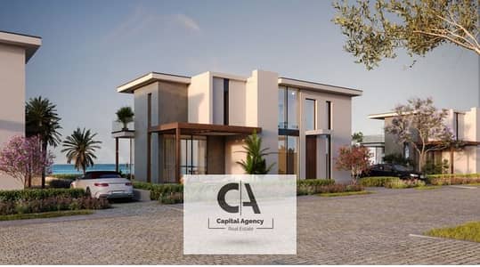 Chalet with garden in Ain Sokhna, directly on the sea Only 5% down payment and installments over the longest payment plan