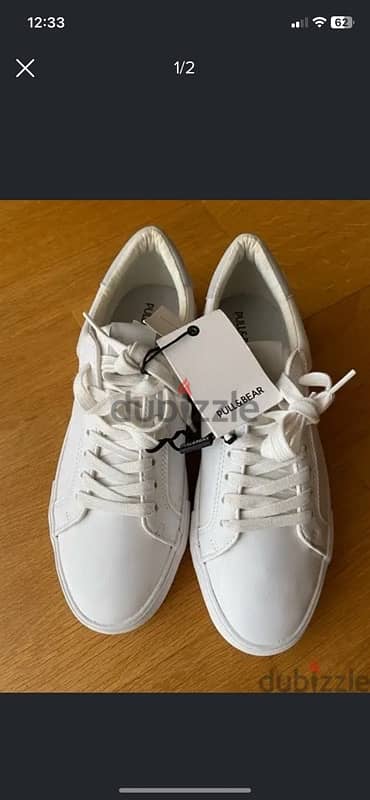 Pull and Bear original white leather sneakers size 41.5