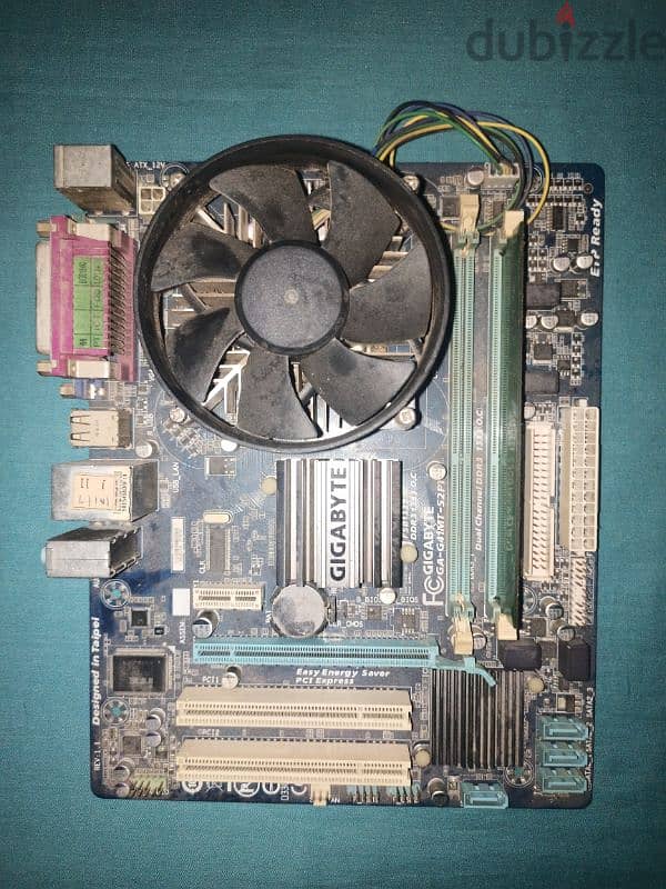 processor core 2 duo + motherboard g41 +fan +2gb ram ddr3 0