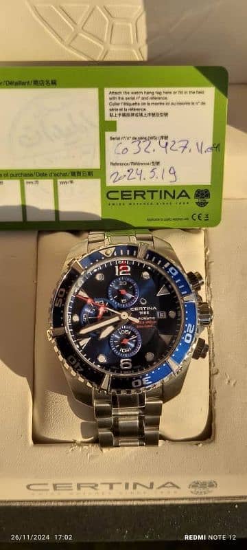 Certina DS Action Gent Chronograph Diver's Watch Swiss Made 5