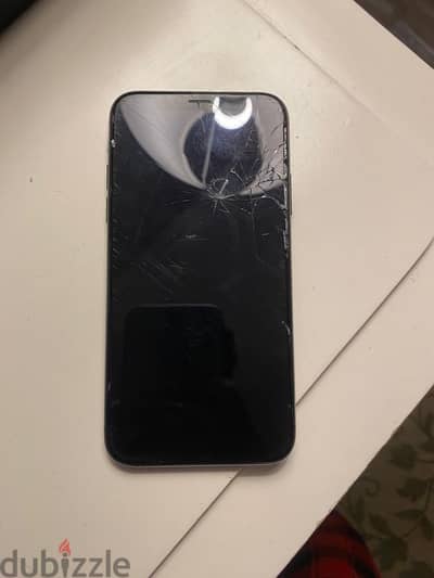 iPhone X broken screen with box