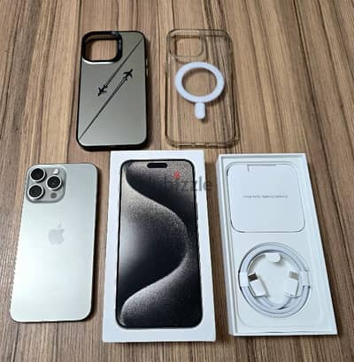 Apple iPhone 15 Pro Max, Natural Titanium, 256GB Dual Sim