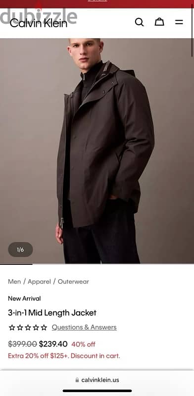 New original CalvinKlein jacket with large discount