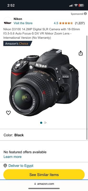 nikon d3100 camera used 3 times