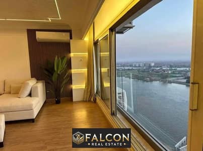 Hotel apartment for sale, fully furnished with appliances and ready to move in, on the Maadi Corniche, directly on the Nile, with facilities up to 5 y