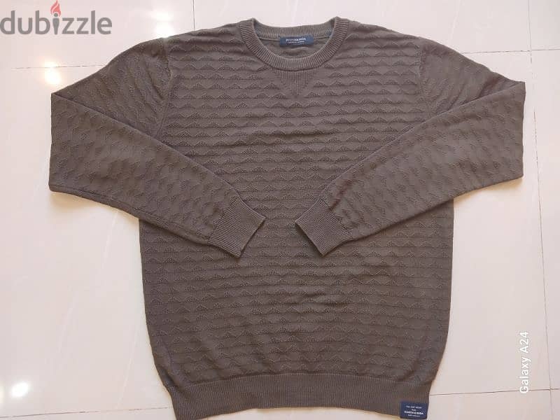 بلوفر رجالى باللون الزيتى المميز *SCOTCH&SODA* (مستعمل كالجديد) مقاس L 1