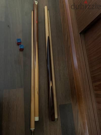 billiards sticks from USA with grab in good condition