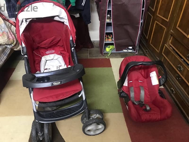 Graco stroller and car chairعربية 7