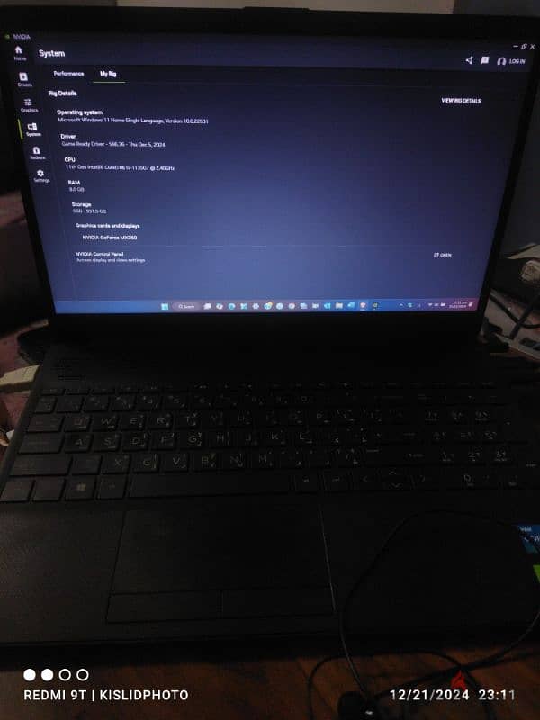 لاب hp i5 جيل ١١ مع كارت nividia mx350 2g 1