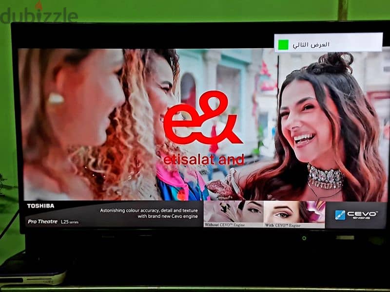 توشيبا 40بوصه full HD/LED بمشتملاتها الريموت والقاعده no smart 1