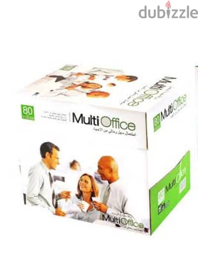 كرتونة ورق تصوير A4 جديدة بها خمسة رزمة ورق ٨٠ جرام multi office