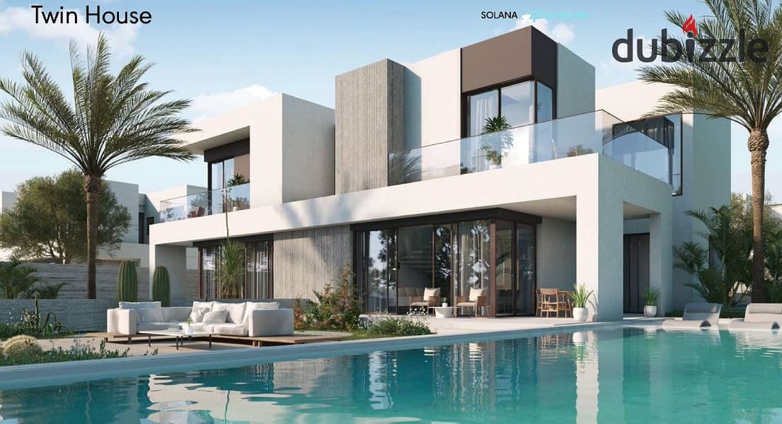 Luxury villa for sale in Solana, Sheikh Zayed. Strategically located near SODIC, this ORA development 0