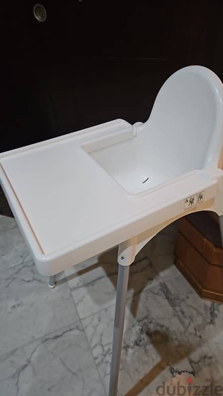 ikea antilop high with tray كرسى ايكيا white white. 1