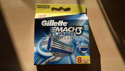 شفرات حلاقة جيليت ماك 3 تيربو 8 - Gillette Mach 3 Turbo shavers razors