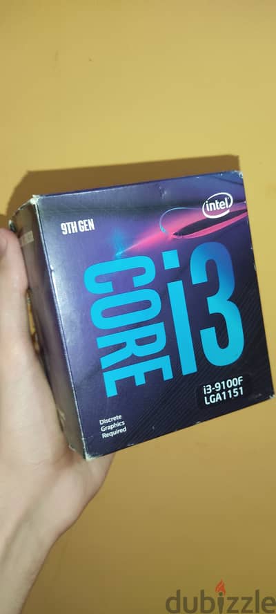 بروسيسور Intel i3-9100f للبيع او البدل بحالة ممتازة بكامل المتعلقات